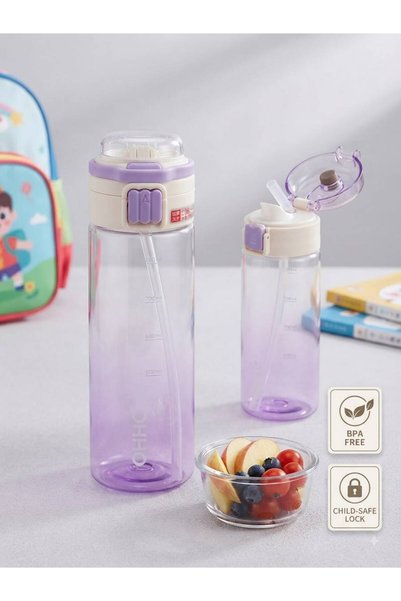 600 ml New Solid Color Tritan Flask With/Without Straw and Handle