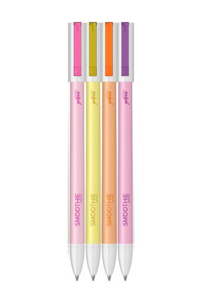 Smoothie 4-Piece Purple-Pink-Orange-Yellow Gel Pen Set - Original Blister Boxed