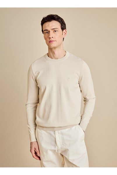 Beige Men's Standard Knit Sweater BBSS26MKL012