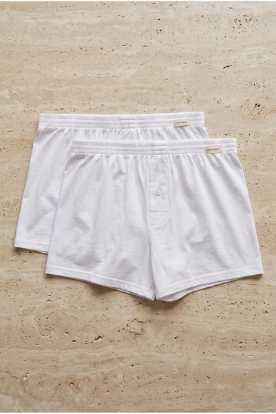 2 Pack Basic Modal Loose Fit Men's Boxers White/White