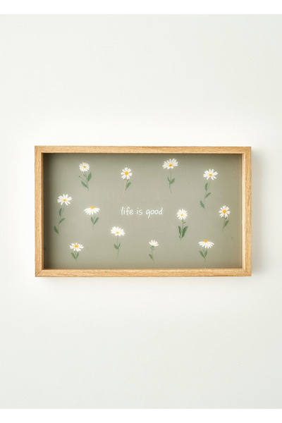 Daisy декоративен стаклен послужавник зелен (22x37 cm)