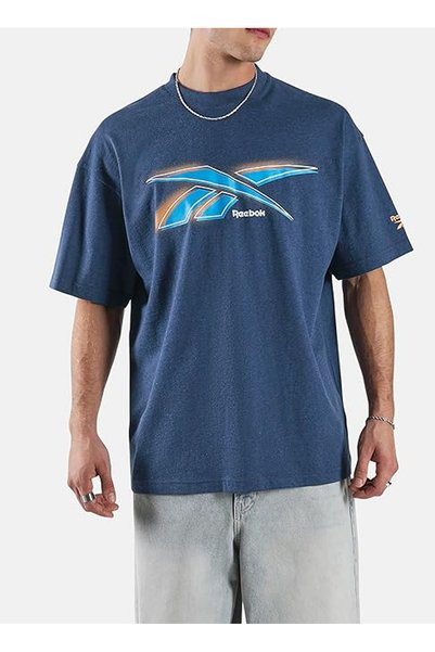 100253015 80's Vector T-Shirt Navy Blue Round Neck Regular Fit Printed Men's T-Shirt
