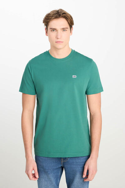 Crew Neck T-Shirt Green Men's Short Sleeve T-Shirt