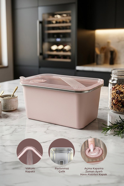 Stainless Steel Vacuum Storage Container, Oven and Cake Container 1.65Lt Food Container Lunch Box