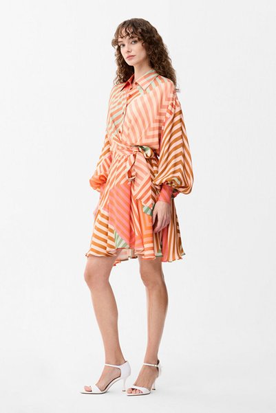 Brown Side Tie Dress