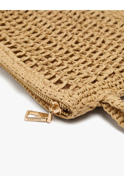 Women's Straw Effect Envelope Bag