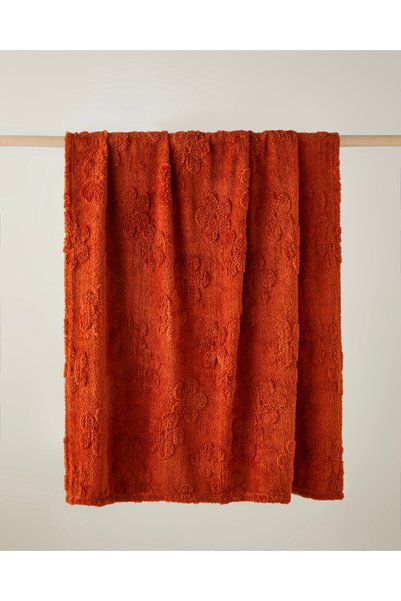 Flower Joy Sofa Throw 120X160 cm Mustard
