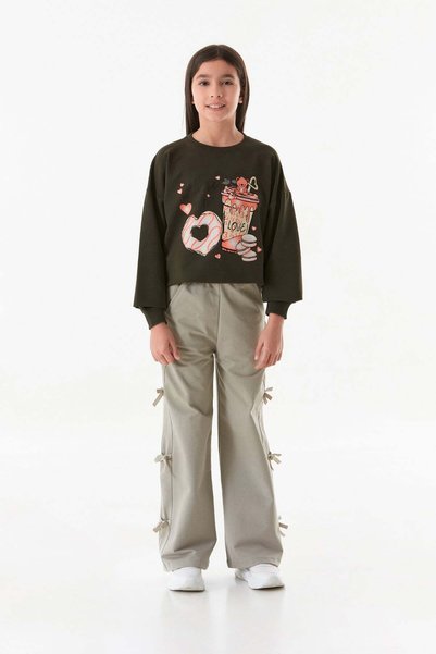 Girl's Trousers with Ribbon Detail
