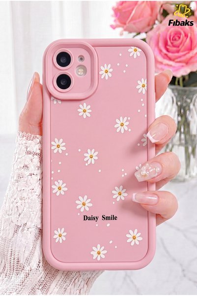 iPhone 11 Case Soft Textured Daisy Pattern Soft Camera Protection Silicone Cover