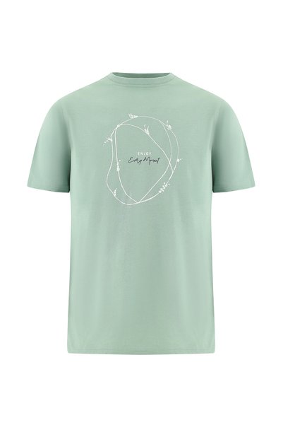 Crew Neck Regular Fit Printed Cotton T-Shirt