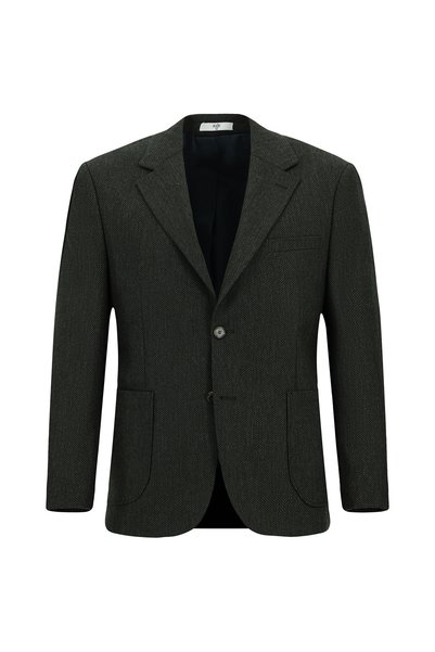 Regular Fit Eyelet Woolen Classic Jacket