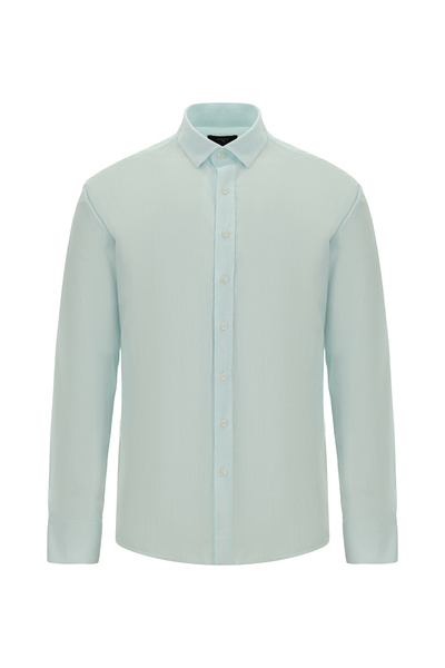 Long Sleeve Slim Fit Slim Fit Classic Patterned Cotton Shirt