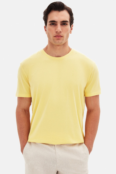 Slim Fit Beam Blossom Flat Embossed Printed T-Shirt