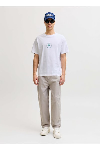 White Men's Regular Palm T-Shirt 12295125 Jorhyeres Minimal Tee Neck