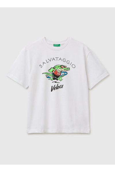 White Boy's Printed T-Shirt 3I1Xc10Tv
