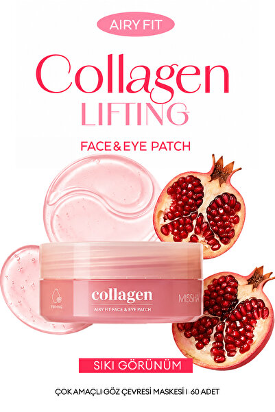 Мултифункционална маска за зацврстување на пределот околу очите Airy Fit Collagen Lifting Face&Eye Patch