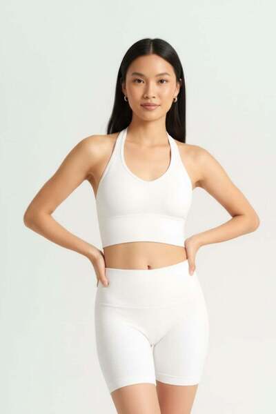 Seamles v-neck halter sports tank top