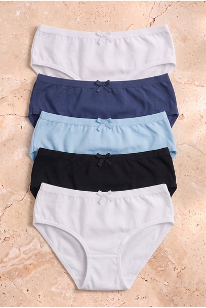 Pack of 5 Basic Girls' Slips Multi-Colored