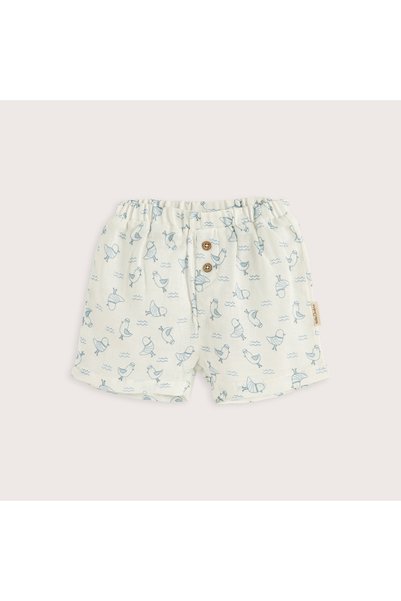 Sea Side Printed Shorts Ecru