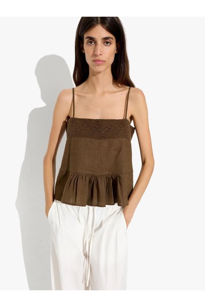 Women's 100% Linen Strap Top
