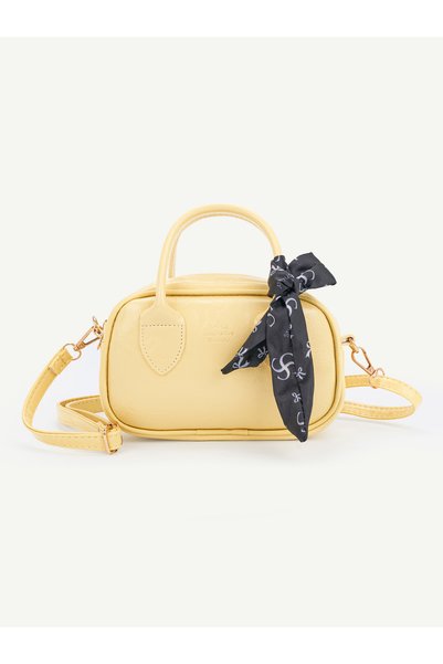 Wrinkled Textured Yellow Shk289 Faux Leather, Zippered, Single Compartment, Hand, Arm and Shoulder Bag