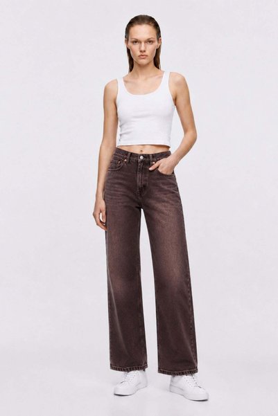 High Waist Wide Leg Jean Pants