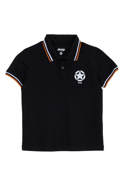 Black Boy's Polo T-Shirt J6Sb-Tst7675