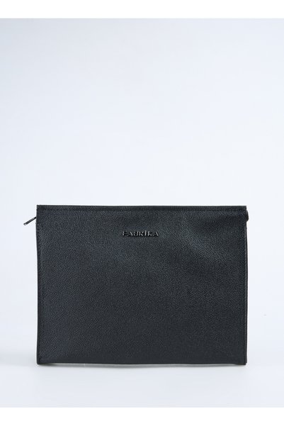 Black Men's Leather Handbag Frkçt 005 Black Flt