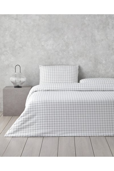 Simple Checks Easy-Iron Double Duvet Cover Set 200X220 cm Seledon