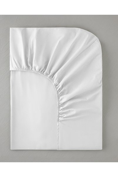 Pure Cotton Lu Double Fitted Sheet 160X200 cm White