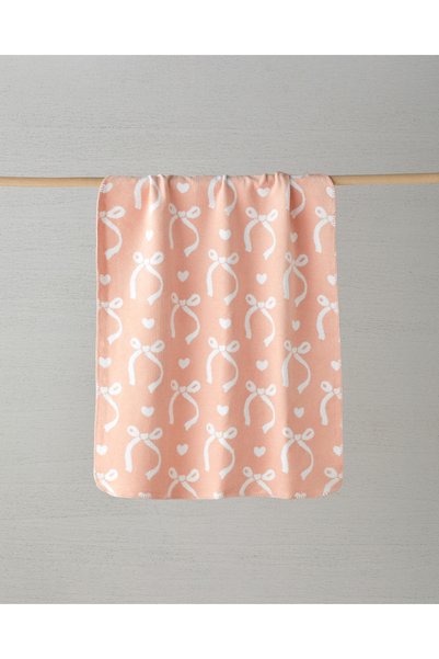 Love Bow Cotton Baby Blanket 100X120 cm Salmon