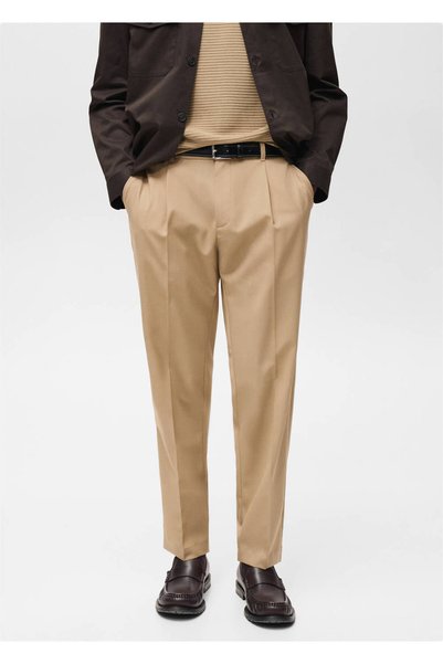 Slim Fit Cold Wool Pants with Braces