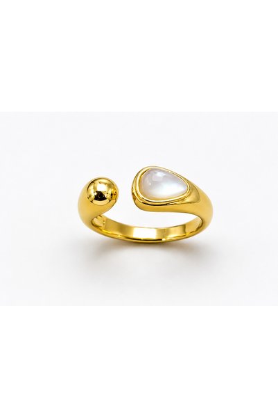 Steel Mother-Of-Pearl Ring (Adjustable)