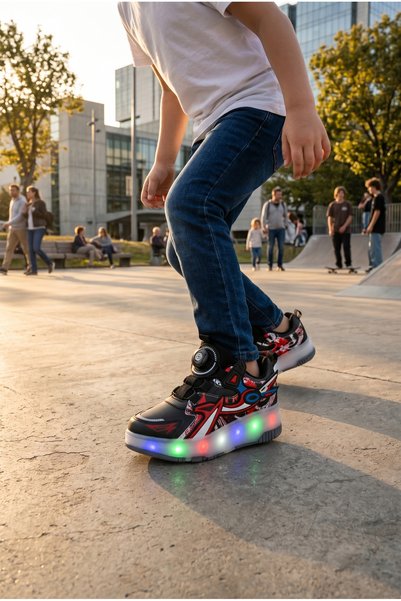 D9626 Children's Unisex Roller Skates with Light-Up Wheels Sports Shoes