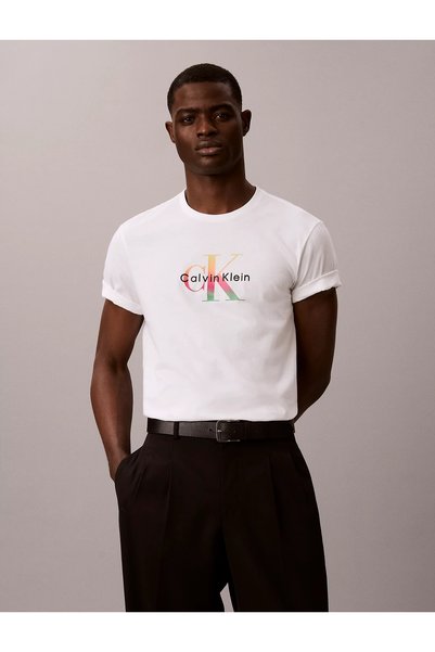 Men's Slim Fit Crew Neck Cotton Short Sleeve White T-Shirt