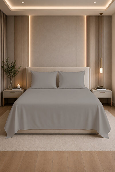 100% памучен сатен 300 TC (120 нишки) King Size сет чаршафи сив