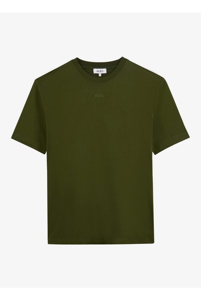 Khaki Men's 100% Cotton Oversize T-Shirt Alg25023 19-0419 Alegion T-Shirt