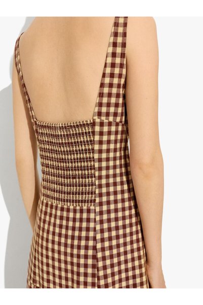 Women's Plaid Patterned Midi Dress