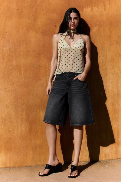 Baggy Fit Denim Bermuda Shorts