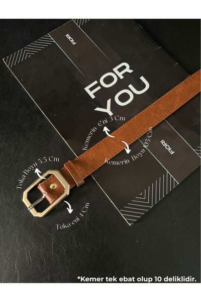 Cornered Buckle Women's Belt, Pants Belt, Jacket Belt, Dress Belt