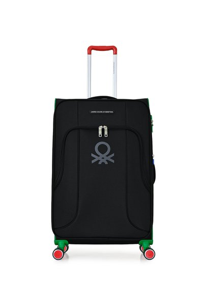 Black Unisex Wheeled Fabric Suitcase 14BNT3100-01-S