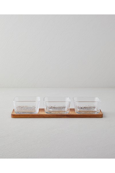 Glacis Acacia-Glass 4-Piece Presentation Bowl 33X10,5X6 cm Transparent