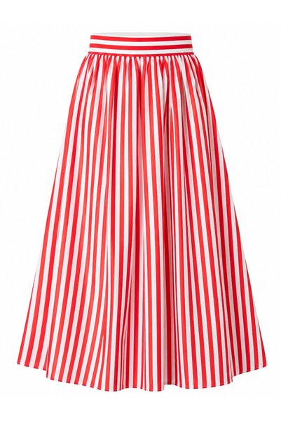 Red and White Striped Skirt - 261107