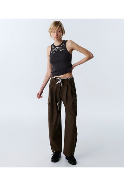 Belted Barrel Fit Pants