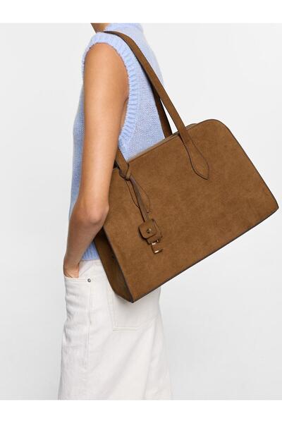 Women's 13" Leather Look Laptop Bag with Charm