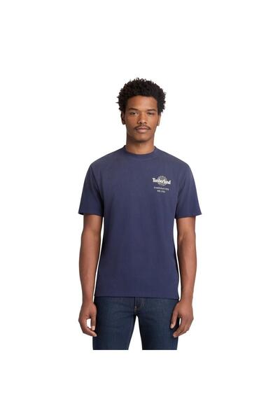 Sunfaded Back Tree Logo Graphic Hw Tee Men's Navy Blue Tshirt Tb0A5Mmm4511
