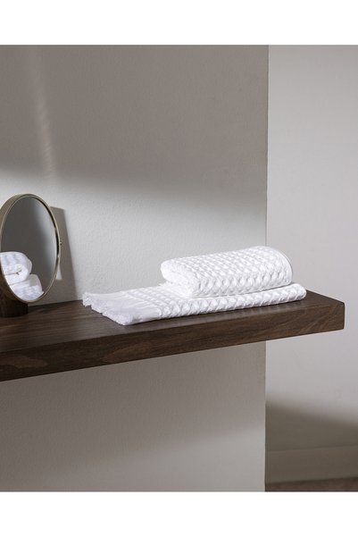 Marlie 2-Pack 100% Cotton Hand Towels - White - 30X45 cm