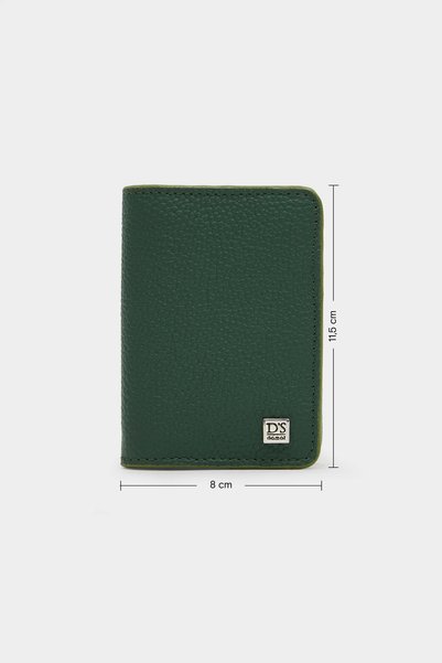 Ds Damat Green 100% Genuine Leather Card Holder Wallet