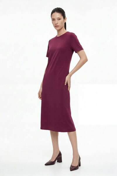 Women's Basic Short Sleeve Plain DRESS