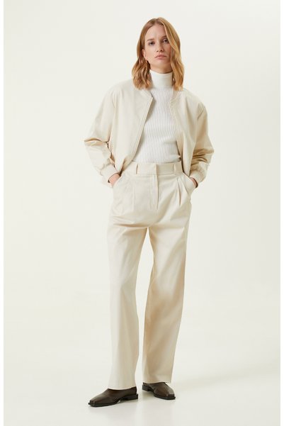 Stone Color Pleated Pants